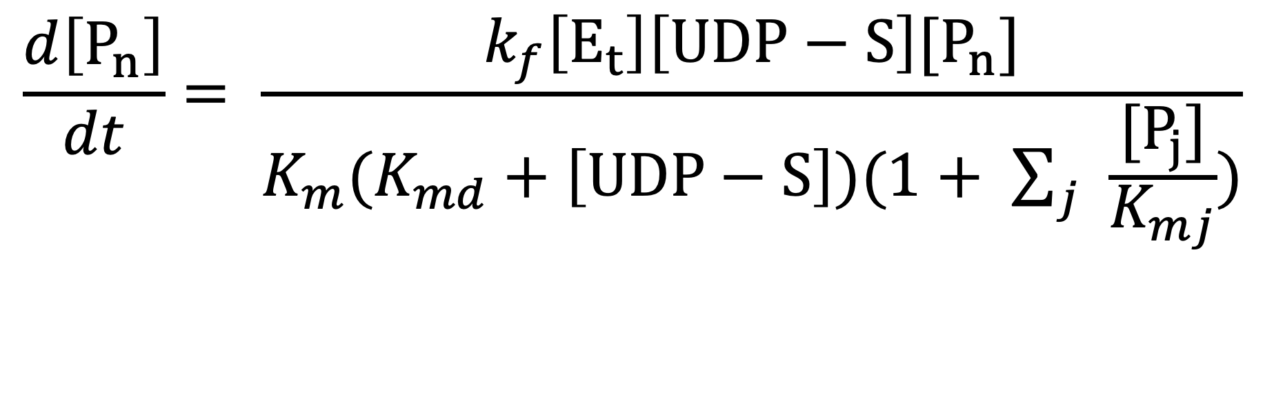 The transferase kinetics 